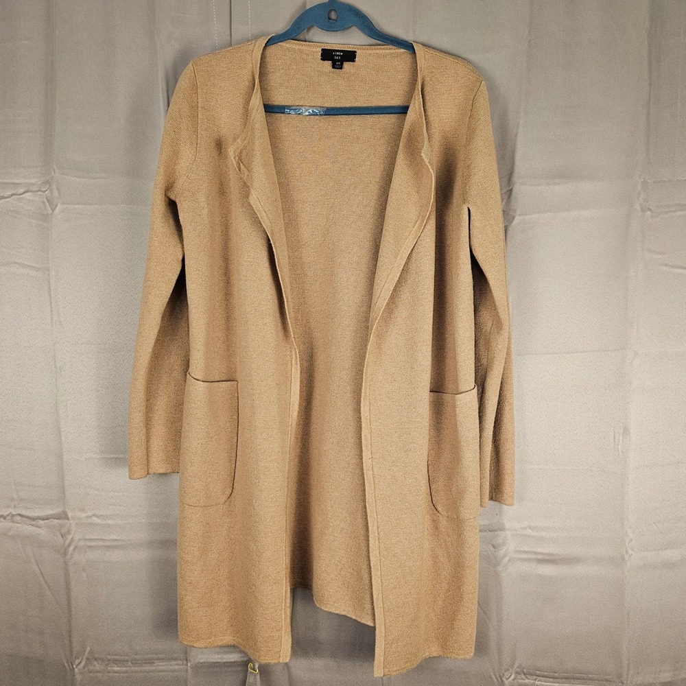 J Crew Womens Beige Brown Juliette Collarless Sweater Blazer XS